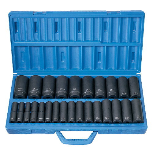 Grey Pneumatic 1326MD 1/2" Drive 26 Pc. Deep Length Metric Master Set